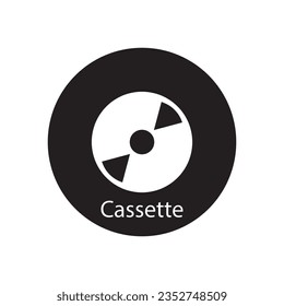 diseño del logotipo de la ilustración de la plantilla del vector de icono de cassette