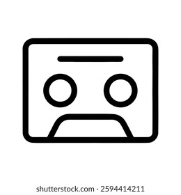 Cassette Icon. Vintage Cassette Tape Illustration.