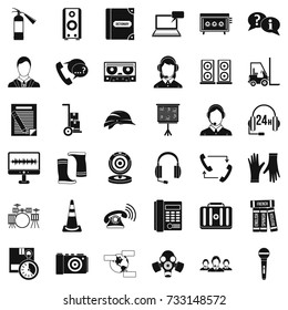 Cassette icons set. Simple style of 36 cassette vector icons for web isolated on white background
