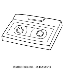 cassette illustration hand drawn outline vector