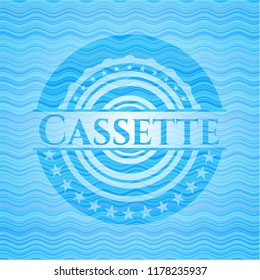 Cassette light blue water badge.