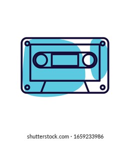 cassette line style icon design, Music sound melody song musical art and composition theme Vector illustration