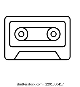 Cassette line Vector Icon easily modified

