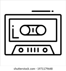 Cassette line vector Icon. that can be easily modified or edit