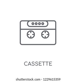 Cassette linear icon. Modern outline Cassette logo concept on white background from Music collection. Suitable for use on web apps, mobile apps and print media.