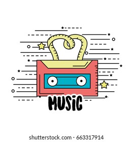 cassette to listen and play music