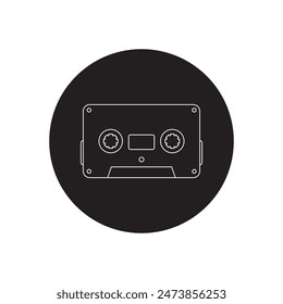 Cassette logo vector symbol design