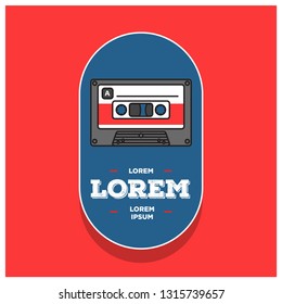 Cassette Music Badge Sticker Design
