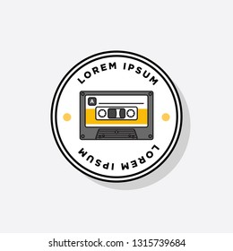 Cassette Music Badge Sticker Design