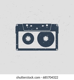 cassette music old fashion. Retro and vintage technology concept represented by Cassette icon.