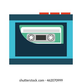 cassette music retro icon vector illustration design