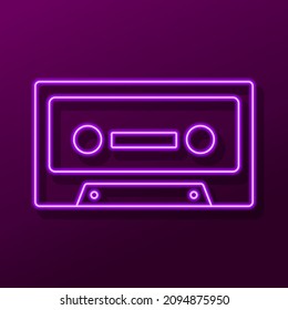 señal de neón cassette, diseño moderno de banner brillante, colorido diseño moderno. Ilustración vectorial.