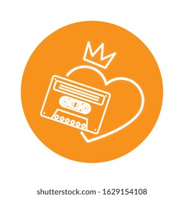 cassette nineties retro isolated icon vector illustration design