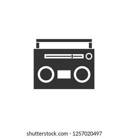 Cassette player. Icon Flat