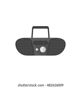 Cassette player icon in flat color style. Music dance party audio stereo