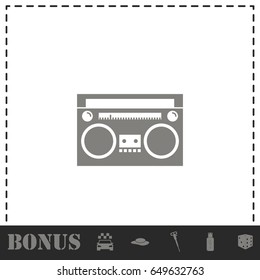 Cassette player icon flat. Simple vector symbol and bonus icon