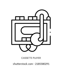 cassette player icon. Linear style sign isolated on white background. Vector illustration