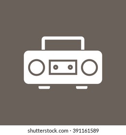 Cassette Player Icon on Dark Gray Color. Eps-10.