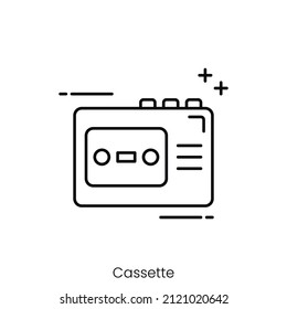 cassette player icon. Outline style icon design isolated on white background