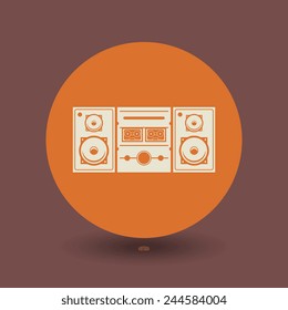 Cassette player icon or sign, vector illustration