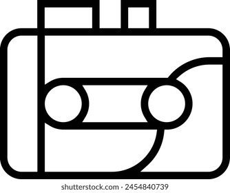 cassette player icon. Thin linear style design isolated on white background