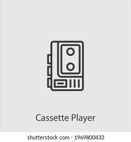 cassette player icon vector icon.Editable stroke.linear style sign for use web design and mobile apps,logo.Symbol illustration.Pixel vector graphics - Vector