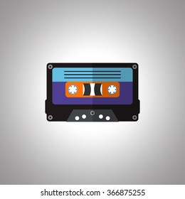 Cassette player for music vector color icon