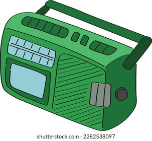 Cassette player, Vector cartoon style.