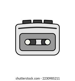 Cassette player vector grayscale icon. Music sign. Graph symbol for music and sound web site and apps design, logo, app, UI