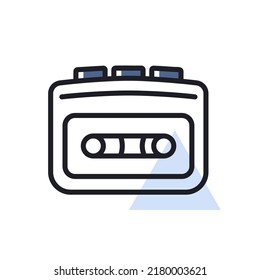 Cassette player vector icon. Music sign. Graph symbol for music and sound web site and apps design, logo, app, UI