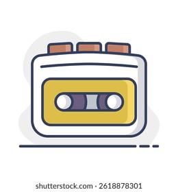 Cassette player vector icon. Music sign. Graph symbol for music and sound web site and apps design, logo, app, UI