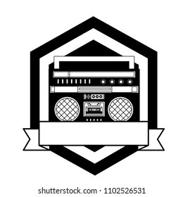 cassette radio player device vintage emblem