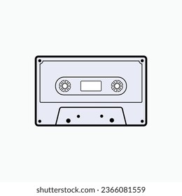 Cassette Recorder Icon. 80s Electronic Device  Symbol