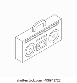 Cassette recorder icon, isometric 3d style