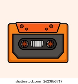 Cassette Recorder Icon Plaeyr Music flat style cartoon illustration isolated for Printed poster and Tshirt Element