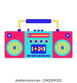 Cassette recorder isolated on white background