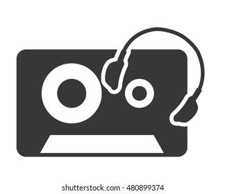 cassette retro with audio icon vector illustration design