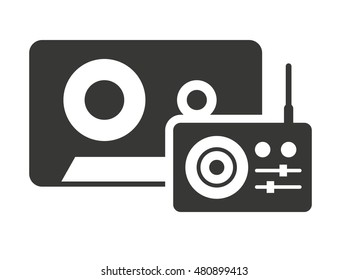 cassette retro with audio icon vector illustration design