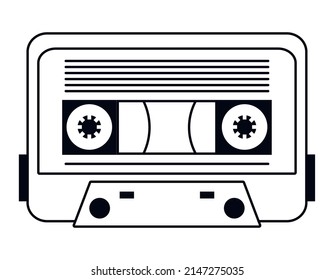 cassette retro device line style