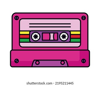 cassette retro futuristic icon isolated