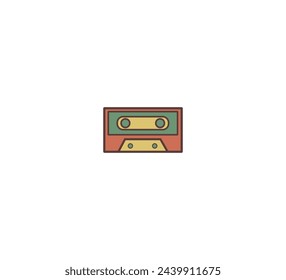 Diseño de vectores de iconos retro de cassette