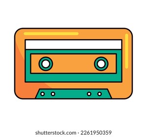 cassette retro and nostalgic icon isolated
