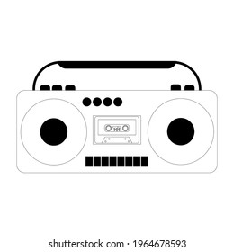 cassette retro tape recorder, vector illustration
