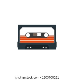 Cassette retro. Vector icon illustration, flat design