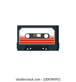 Cassette retro. Vector icon illustration, flat design	