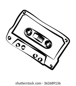 Cassette Sketchy Vector Icon