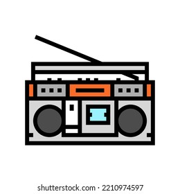 cassette stereo boombox player color icon vector. cassette stereo boombox player sign. isolated symbol illustration