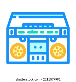 cassette stereo boombox player color icon vector. cassette stereo boombox player sign. isolated symbol illustration