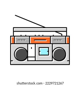 cassette stereo boombox player color icon vector. cassette stereo boombox player sign. isolated symbol illustration