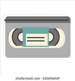 cassette symbol vector icon on the website